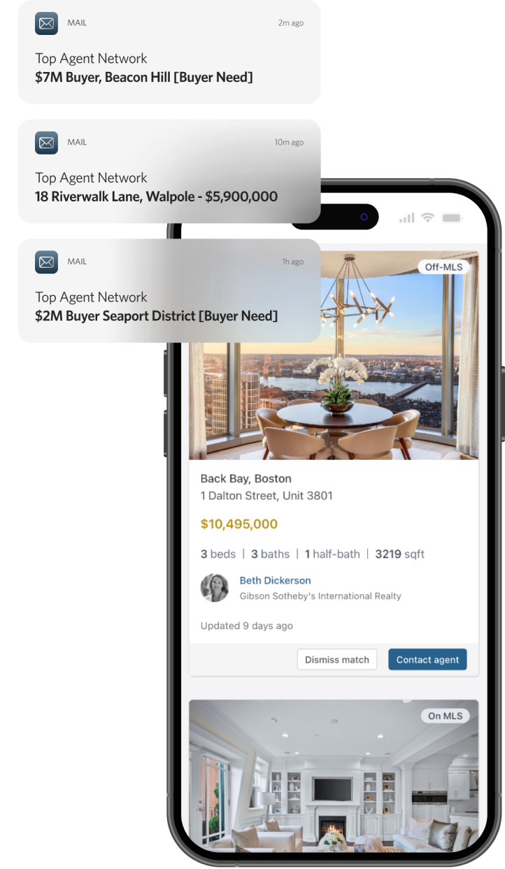 Image of iphone displaying real estate listening in TAN